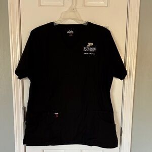 Black Women's Purdue College Pharmacy Scrub Top